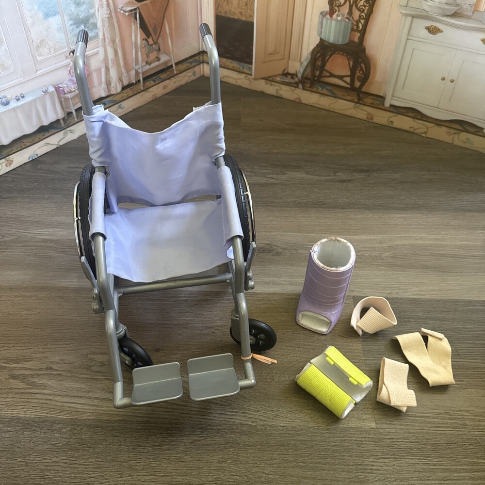 AMERICAN GIRL DOLL Wheelchair & Accessories Lavender Retired for 18" Dolls